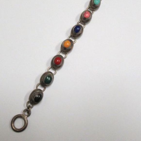 925 Sterling Silver Precious Gemstone Bracelet - Picture 4 of 8